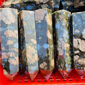 Bâtonnet de cristal naturel de <span class=keywords><strong>Glaucophane</strong></span> et de Llanite - Pointe de guérison pour le Reiki et la croissance spirituelle - Product Image 4