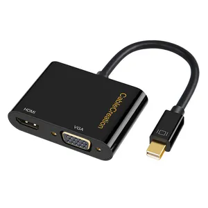 CableCreation 2-in-1 지원 3D 4K 미니 DP HDMI VGA 어댑터 변환기