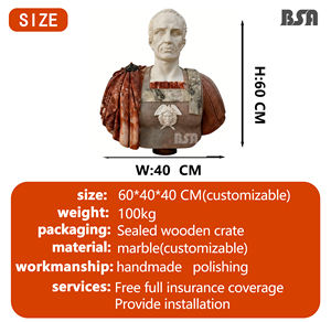 大理石头雕像真人大小大理石半身像雕像大理石朱利叶斯凯撒半身像雕塑大厦装饰 - Product Image 2