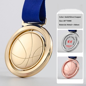Medalla Deportiva Giratoria de Baloncesto Personalizada Creativa de Aleación de Zinc 3D con Eje Central Giratorio - Product Image 2