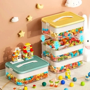 Boîtes de <span class=keywords><strong>rangement</strong></span> en plastique transparentes anti-poussière et étanches à l'humidité pour moderne pour blocs de construction <span class=keywords><strong>Lego</strong></span> cuisine nourriture empilable pour enfants - Product Image 3