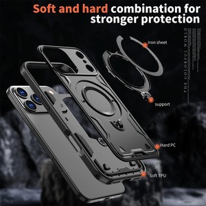 Coques de téléphone antichoc en silicone magnétique pour 17/16/15/14/<span class=keywords><strong>13</strong></span>/12/11 <span class=keywords><strong>Pro</strong></span> Max Plus avec support anneau - Product Image 4