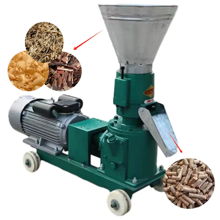 Houtsnippers Biomassa Stro Mini Pellet Platte Matrijs Kleinschalige Houtpelletmolen Voedingsverwerkingsmachine