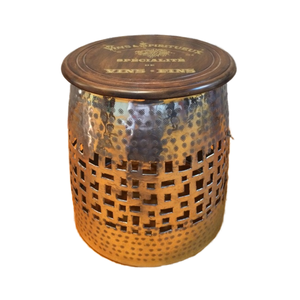 Bonnet moderne élégant en bois en forme de coupe conception fer métal Table d'appoint nouveauté salon Accent meubles - Product Image 1