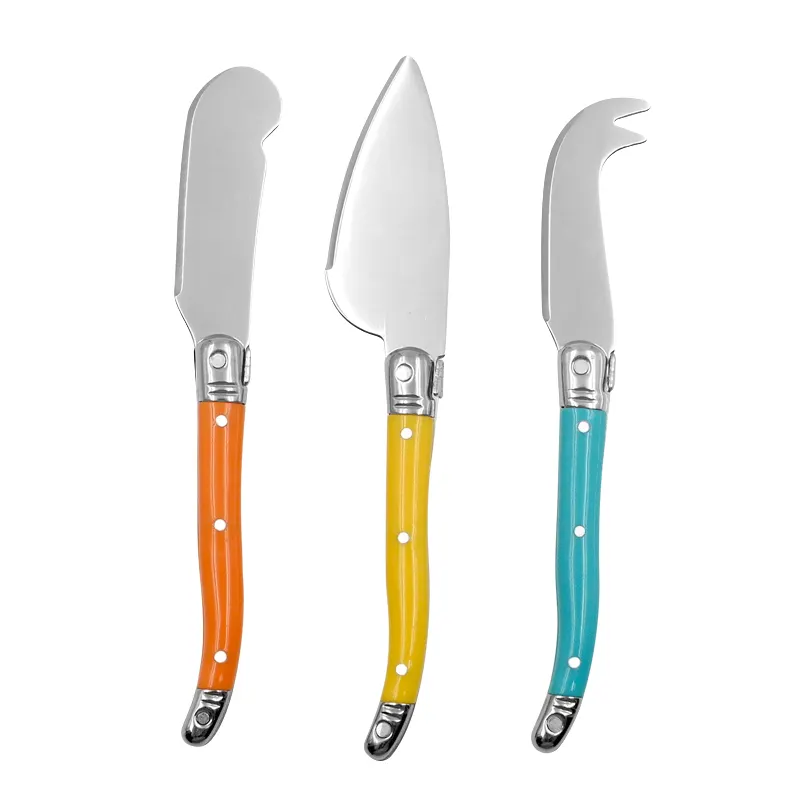 3 Piece Laguiole Butter Spreader Cheese cleaver Stainless Steel Cheese Knife Set