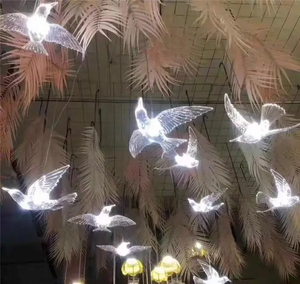 10 uçan kuş kafaları ile LED avize ışık lamba düğün için şeffaf akrilik tavan dekorasyonu - Product Image 5