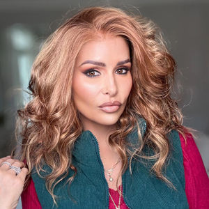 Perruque Lace Frontale 13x6 en Cheveux Synthétiques, Boucles Serrées Caramel Mèches Blondes, Offre Spéciale pour Femmes Noires - Product Image 1