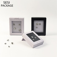 Vente en gros Boîte de présentation carrée en plastique acrylique transparente pour bijoux Boîte de présentation pour pierres précieuses et diamants Boîte de présentation pour pierres précieuses