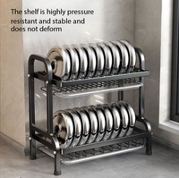 Étagère de rangement de cuisine multicouche - Égouttoir à vaisselle en acier inoxydable épaissi, plateau amovible pour bols, assiettes, ustensiles, comptoir