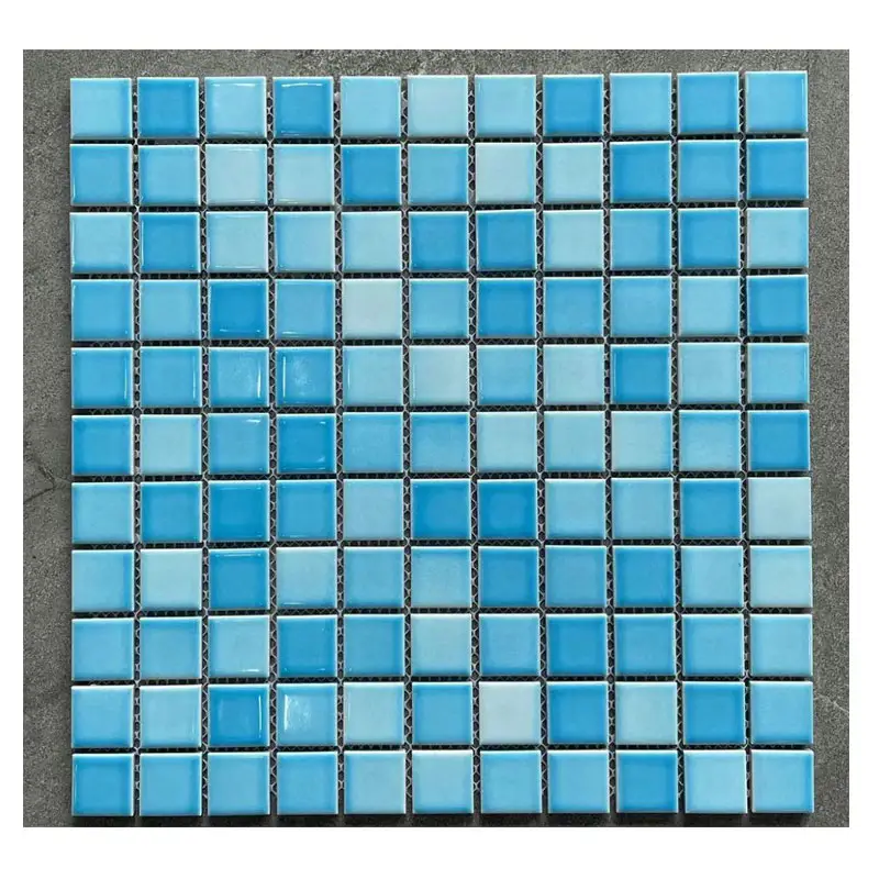 Mattonelle di porcellana mosaico di ceramica blu tappeto quadrato decorazione interna mosaico per la piscina decorazioni bagno cucina posteriore