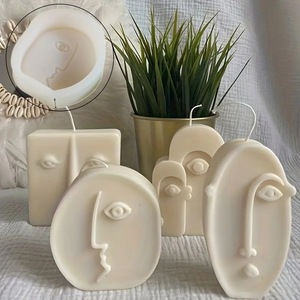 Abstract Human Face Silicone Mold For Candle Soap Making DIY Craft Supply Irregular Shape Transparent White - Product Image 1