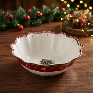 Tazón de Ensalada de Porcelana Cerámica Roja, Personalizado, Estilo Americano, Regalos Empresariales, 7.5 Pulgadas, Duradero - Product Image 3