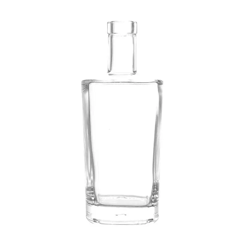 Hoch feuerstein 750 ml Viereck 21,5 mm Bar-Top Jersey-Glasflasche für Rum Whiskey Spirituosen Wodka mit schwerem Boden