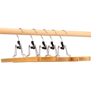 Cintres en <span class=keywords><strong>bois</strong></span> antidérapants pour pantalons et jupes, cintres à pinces pour jeans et pantalons, cintres pour extensions de cheveux, présentoir pour perruques et cheveux - Product Image 5