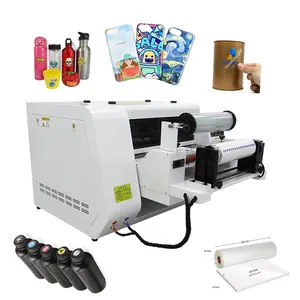 Drucker-máquina de impresión de pegatinas todo en uno, Rollo plano, laminación uv, a3, uv, dtf, 6040