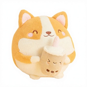 Peluche <span class=keywords><strong>Corgi</strong></span> Mignonne et Ronde TK, Remplissage Coton PP, Emballage Sous Vide, Motif Thé au Lait, <span class=keywords><strong>Cadeau</strong></span> Unisexe pour Enfants - Product Image 2