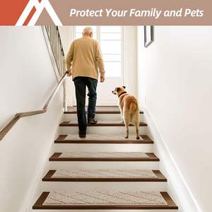 Premium Luckitec antideslizante interior escalones de madera alfombra borde escalera alfombras para niños borde escalera peldaños corredor - Product Image 4