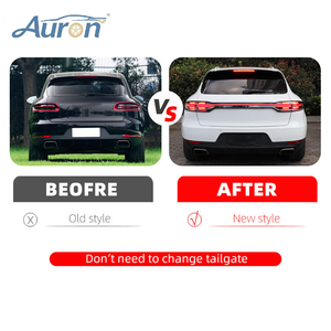 Luces Traseras LED AURON para Macan 2014-2017 958.1, Luces de Freno con Intermitentes Dinámicos, Lente Roja Transparente, Ajuste Universal - Product Image 2