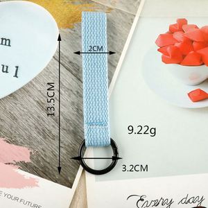 Promotional Korean Style Durable Zinc Alloy Cotton Key Chain Lanyards Keychain Wristlet Woven Wrist Lanyard for Keys <b>Gift</b> - Product Image 4