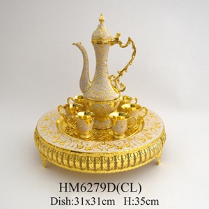 Arabico indiano musulmano regalo <span class=keywords><strong>antico</strong></span> colorato Dallah tè tazza di caffè Zemzem Set - Product Image 4