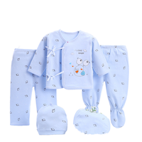 Approvisionnement en gros direct nouveau-né quatre saisons coton peigné cinq pièces bébé ensemble de sous-vêtements vêtements fournitures livraison directe