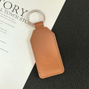 DIY Custom LOGO Eco-Friendly PU <b>Leather</b> Business Car Key Letterpress Printing Rectangular Design <b>Keychain</b> Key Chain - Product Image 5