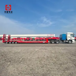 Werks 3-Achsen 70-Tonnen 40-Fuß 40-Tonnen-Ladegerät erweiterbar 50 Tonnen hydraulisch gebraucht Low-Bett-Lkw Lowboy Low-Bett-Halb-Anhänger zu verkaufen