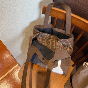 Nuovi Arrivi Autunnali: Borsa Shopping in Velluto a Coste con Ricamo Personalizzato, Grande Capacità, Stile Artistico Semplice, Borsa a Tracolla Reversibile - Product Image 4