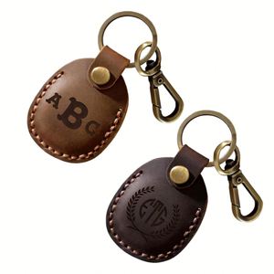 Funda de Cuero Personalizada con Nombre, Llavero Vintage para Collar de Mascotas, Funda Protectora Resistente a Arañazos para Localizador - Product Image 1