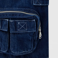 Veste utilitaire décontractée à logo personnalisé de haute qualité, très vendue, avec plusieurs poches, fermeture éclair, débardeur en denim pour hommes