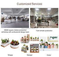 Pot Tanaman Keramik Kreatif Grosir, Pot Bunga Mandala Warna-warni Custom, Pot Silinder Indoor untuk Sukulen