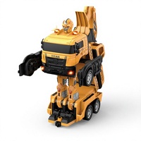 Mobil RC Transformer 4WD Kendaraan Teknik Robot Mainan Elektrik Remote Control Excavator Crane Truk untuk Bermain di Dalam dan Luar Ruangan