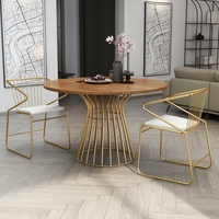 Table à manger ronde en bois massif Offre Spéciale, Table de Bar en fer, Tables basses, ensembles de salle à manger, meubles de salle à manger, meubles de salon