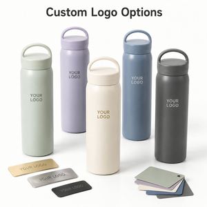Botella de Agua Aislada al Vacío de Acero Inoxidable de 500 ml con Logotipo Personalizado, Tapa con Asa, a Prueba de Fugas, Doble Pared, Botella Deportiva, Regalo Empresarial - Product Image 2