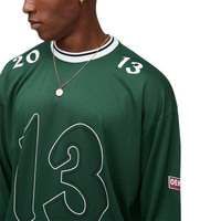 T-shirt à manches longues pour homme, en polyester léger de haute qualité, coupe ample et carrée, col rond, pour le football