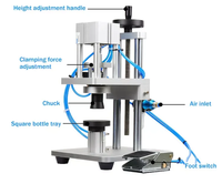 Machine de remplissage pneumatique à tête unique pour parfums et liquides, pour bouteilles en plastique, aluminium et verre