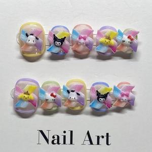 Marque privée de luxe presse sur les ongles ongles faits à la main en acrylique épais personnalisés avec des strass ongles artificiels - Product Image 4