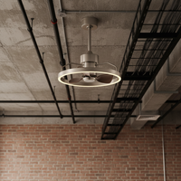 Ventilateur de plafond rétractable moderne avec lumière LED, moteur DC de 20 pouces, télécommande, pales cachées, pour chambre à coucher