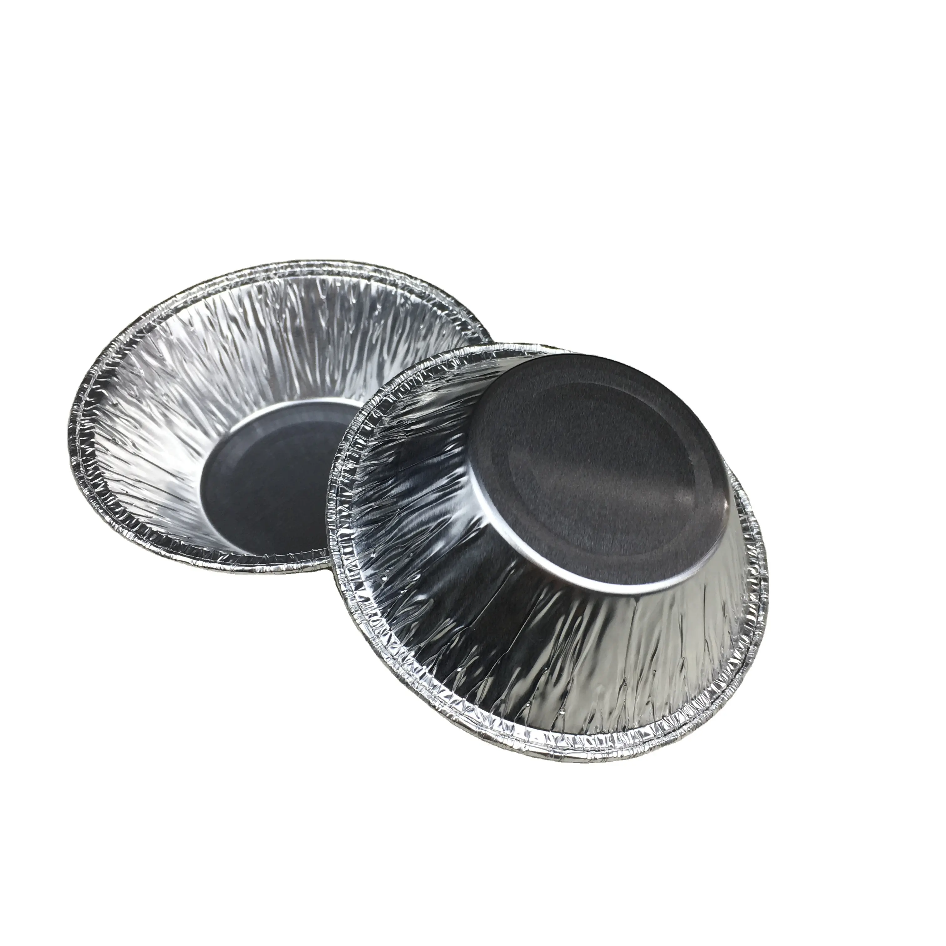 Disposable 3" 76*23mm 25ml for restaurant use round shape aluminum foil food container baking tray foil eggtart cups