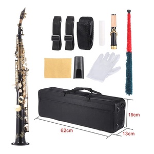 Sassofono <span class=keywords><strong>Soprano</strong></span> OEM SEASOUND JYSS101DBNL con Corpo in Ottone, Tasti Laccati in Nichel Nero, Tonalità BB, Pieghevole e Regolabile - Product Image 2