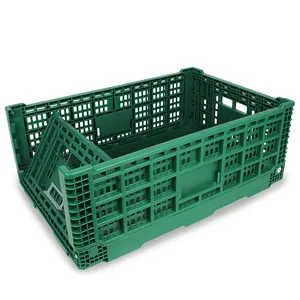 Gran oferta, caja de verduras plegable de plástico plegable de almacenamiento apilable de Pp virgen reutilizable