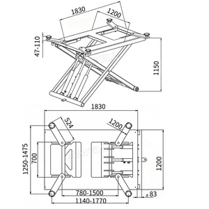 Pont élévateur à ciseaux portable 3 tonnes, élévateur mobile à levée intermédiaire de 1,2 m pour <span class=keywords><strong>garage</strong></span> domestique - Product Image 4