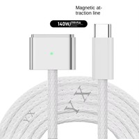 Kabel Pengisi Daya Tipe C ke Magsafe 3 140W PD Pengisian Cepat Kompatibel untuk MacBook