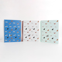 Carnet de notes A4 à spirale avec couverture rigide et impression personnalisée de chien mignon, papier offset, pour l'école, le bureau et la papeterie