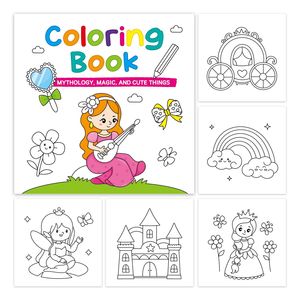 Libro <span class=keywords><strong>da</strong></span> <span class=keywords><strong>Colorare</strong></span> Semplice e Trasparente con 50 <span class=keywords><strong>Fogli</strong></span>, Temi Animali, Cibo, <span class=keywords><strong>Principesse</strong></span>, Carta Spessa, Regalo Tascabile - Product Image 2