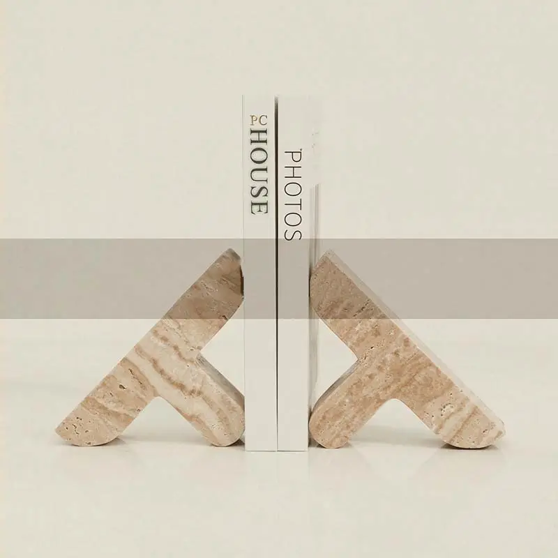 Stonekocc marque personnalisée Wabi sabi géométrique marbre moderne luxe serre-livres salon étude bureau maison décorative