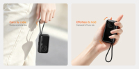 NOUVEAU Style Mini Power Bank 10000mAh 22.5W PD Charge Rapide Câble Type C Intégré Chargeur de Montre Sans Fil Écran LED Portable OEM