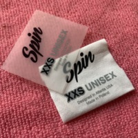 Étiquette de transfert avec nom de marque personnalisé sérigraphie fer à repasser tailles de lavage étiquette de transfert par pression à chaud pour maillots de bain