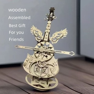 Puzzle 3D in Legno Fatto a Mano, Modello Creativo Fai-da-Te per Carillon a Forma di Violoncello, Regalo Unico per le Feste - Product Image 6