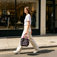 Bolso Tote Tejido con Doble Asa, Estilo Versátil para Llevar al Hombro, Bolso de Mano con Cierre Magnético para Atuendos Casuales de Calle y Fin de Semana